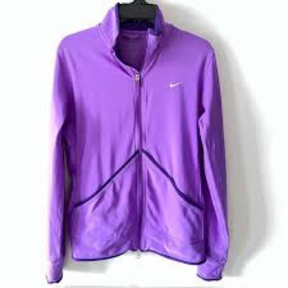 Nike Dri-FIT full-zip active jacket in purple polyester- Size M